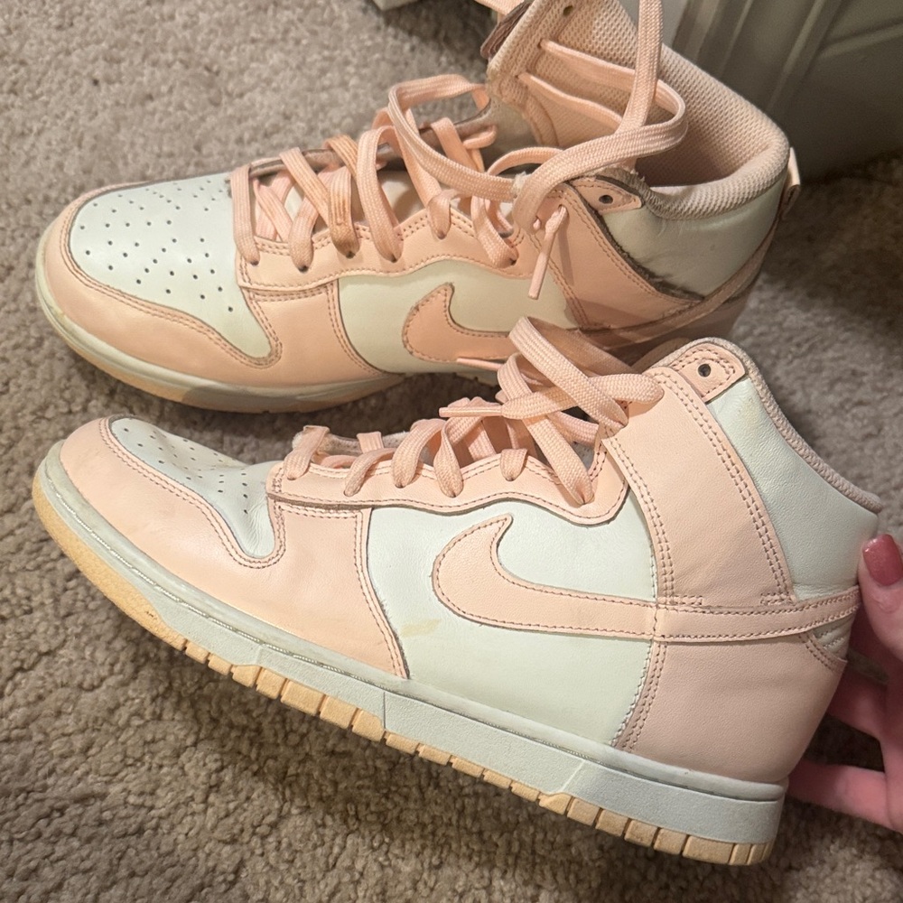 Nike High-Top Sneakers in Light Pink and Cream